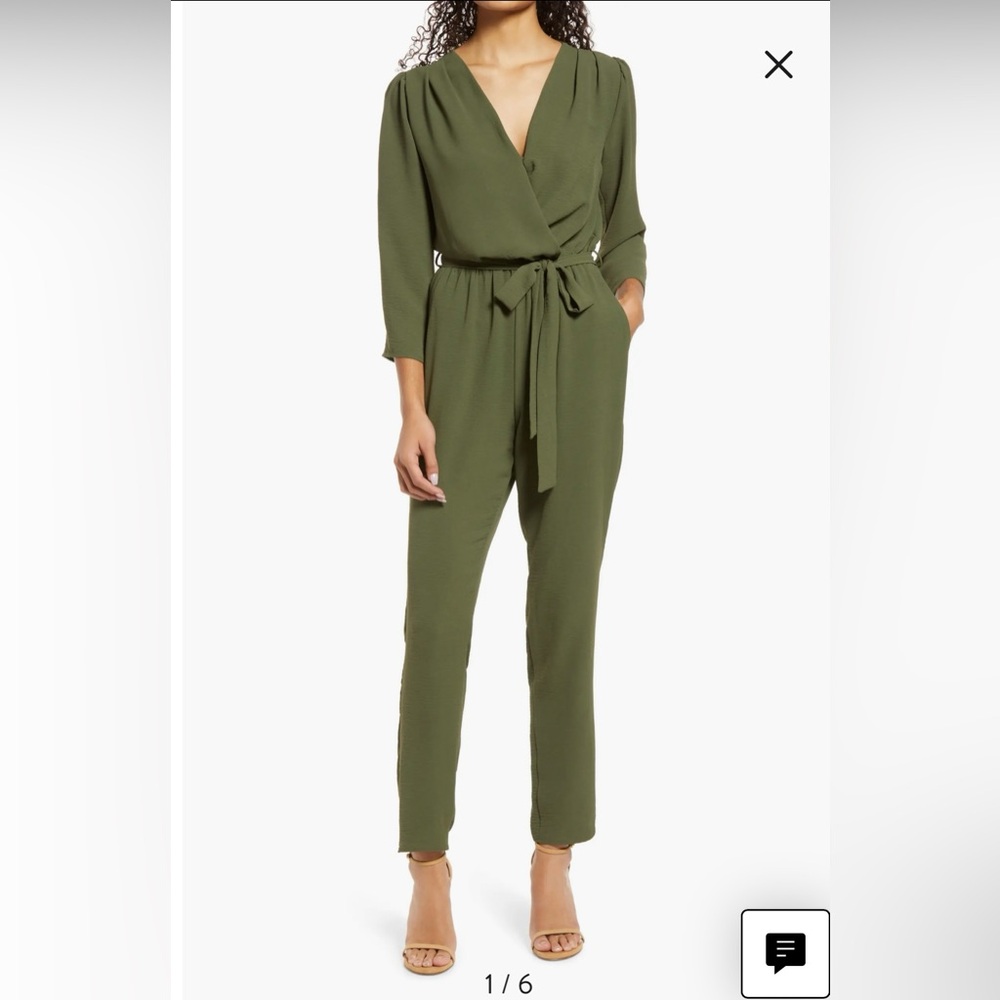 Fraiche by J Long Sleeve Belted Jumpsuit